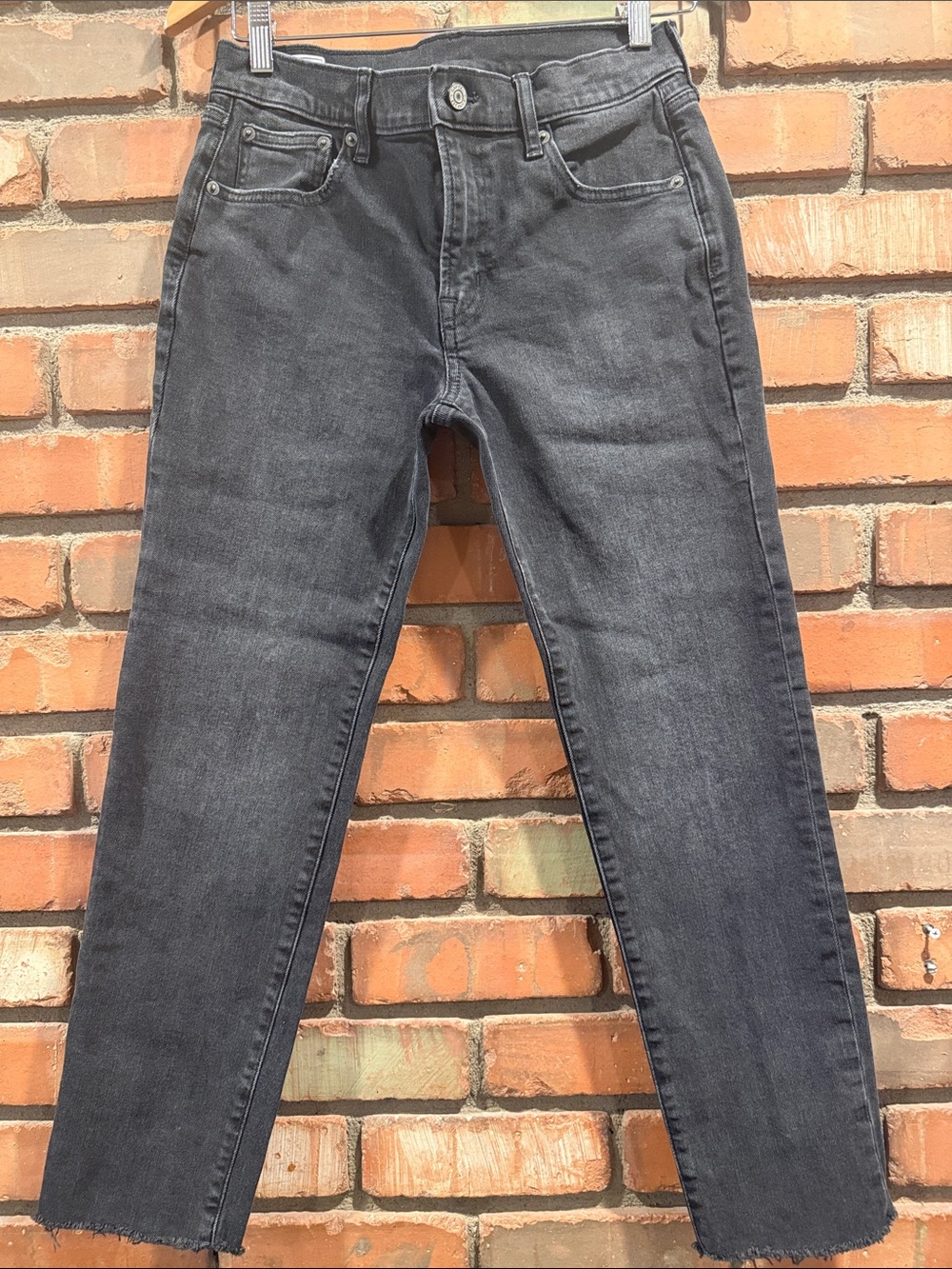 GAP Girlfriend Mid Rise Jeans in Charcoal Black